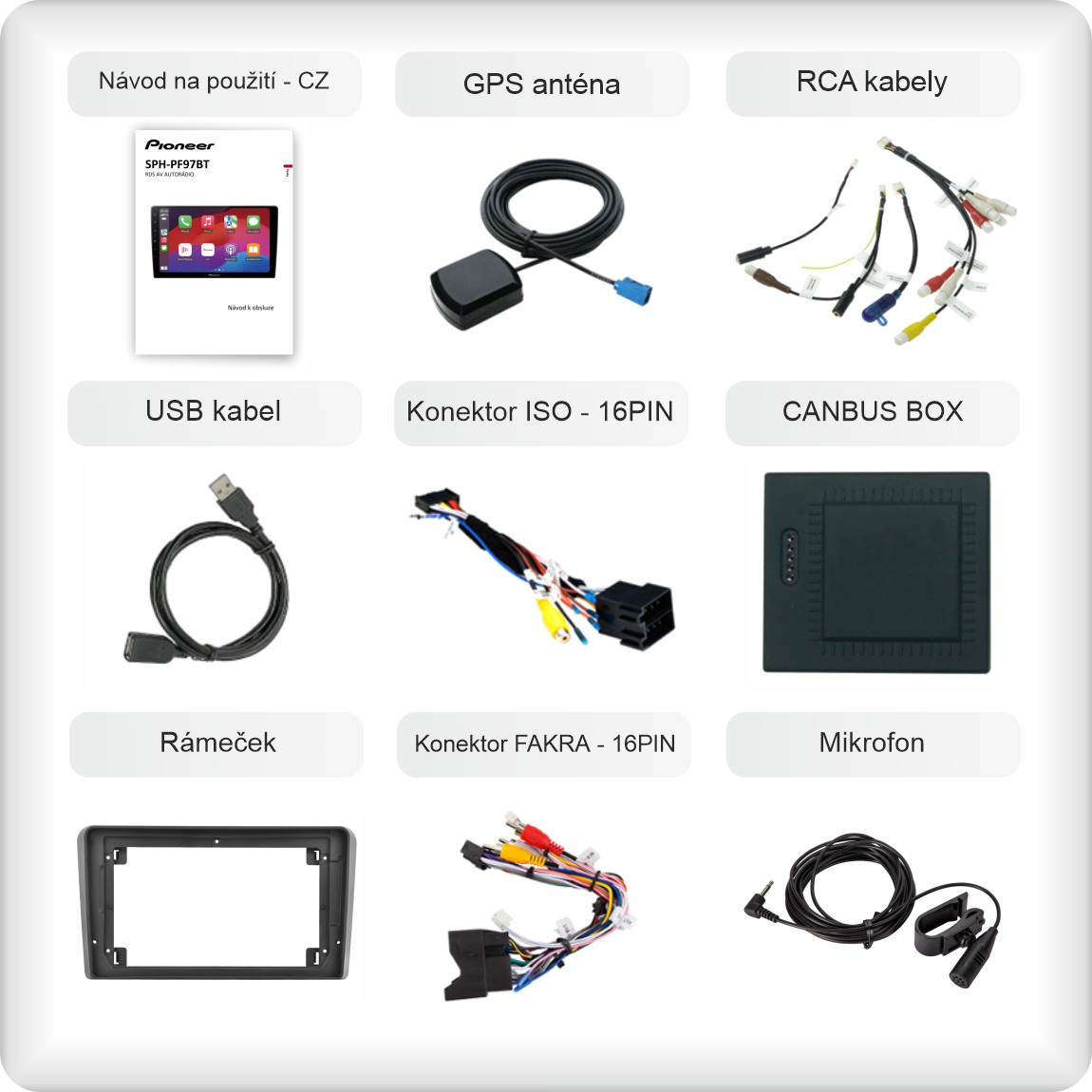 CZ příslušenství pro autorádio Pioneer SPH - PF97BT pro audi a3 carplay a android auto evtech_cz