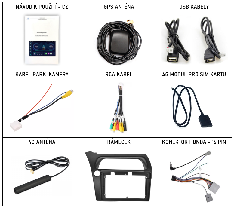 CZ Příslušenství pro autorádio Xtrons IAP n pro Honda Civic 8G s CarPlay AndroidAuto - evtech.cz