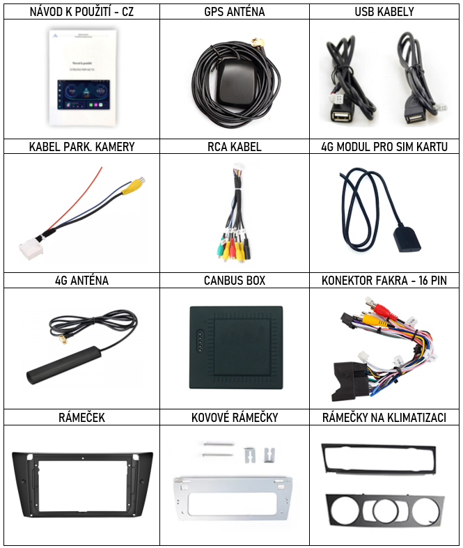 CZ PŘÍSLUŠENSTVÍ pro autorádio Xtrons IQP n pro BMW E90 E91 E92 E93 s carplay a androidauto - evtech.cz
