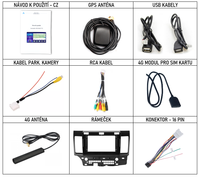 CZ Příslušenství pro autorádio Isudar T68 pro Mitsubishi Lancer s CarPlay AndroidAuto - evtech.cz