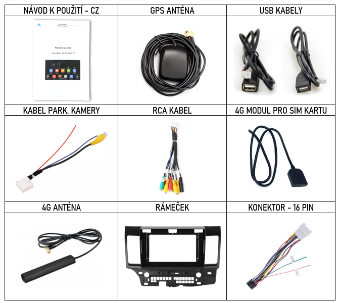 CZ Příslušenství pro autorádio Isudar T72 pro Mitsubishi Lancer s CarPlay AndroidAuto - evtech.cz
