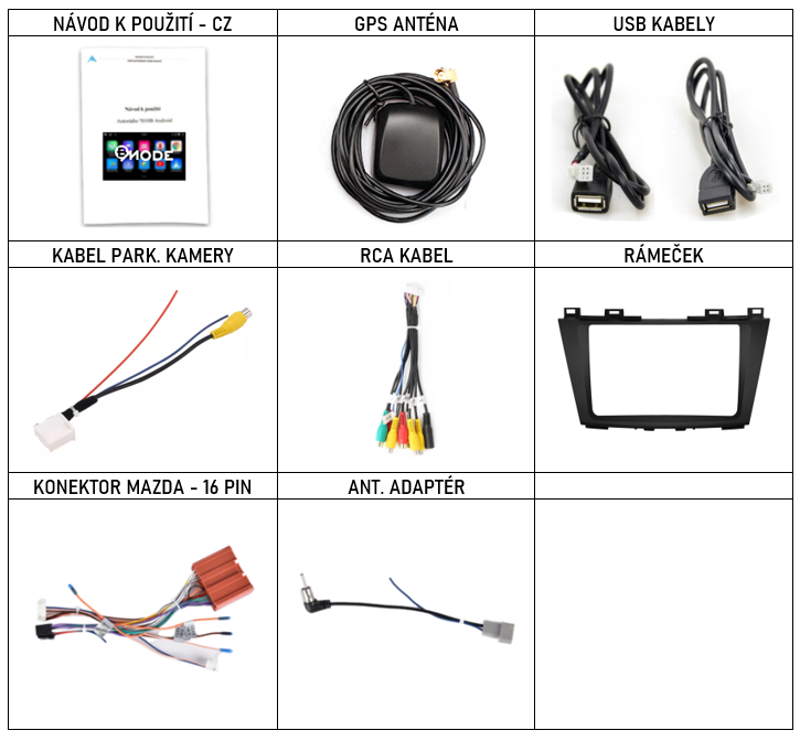 CZ PŘÍSLUŠENSTVÍ pro autorádio Bmode BEV32  pro Mazda 5 s carplay a androidauto - evtech.cz