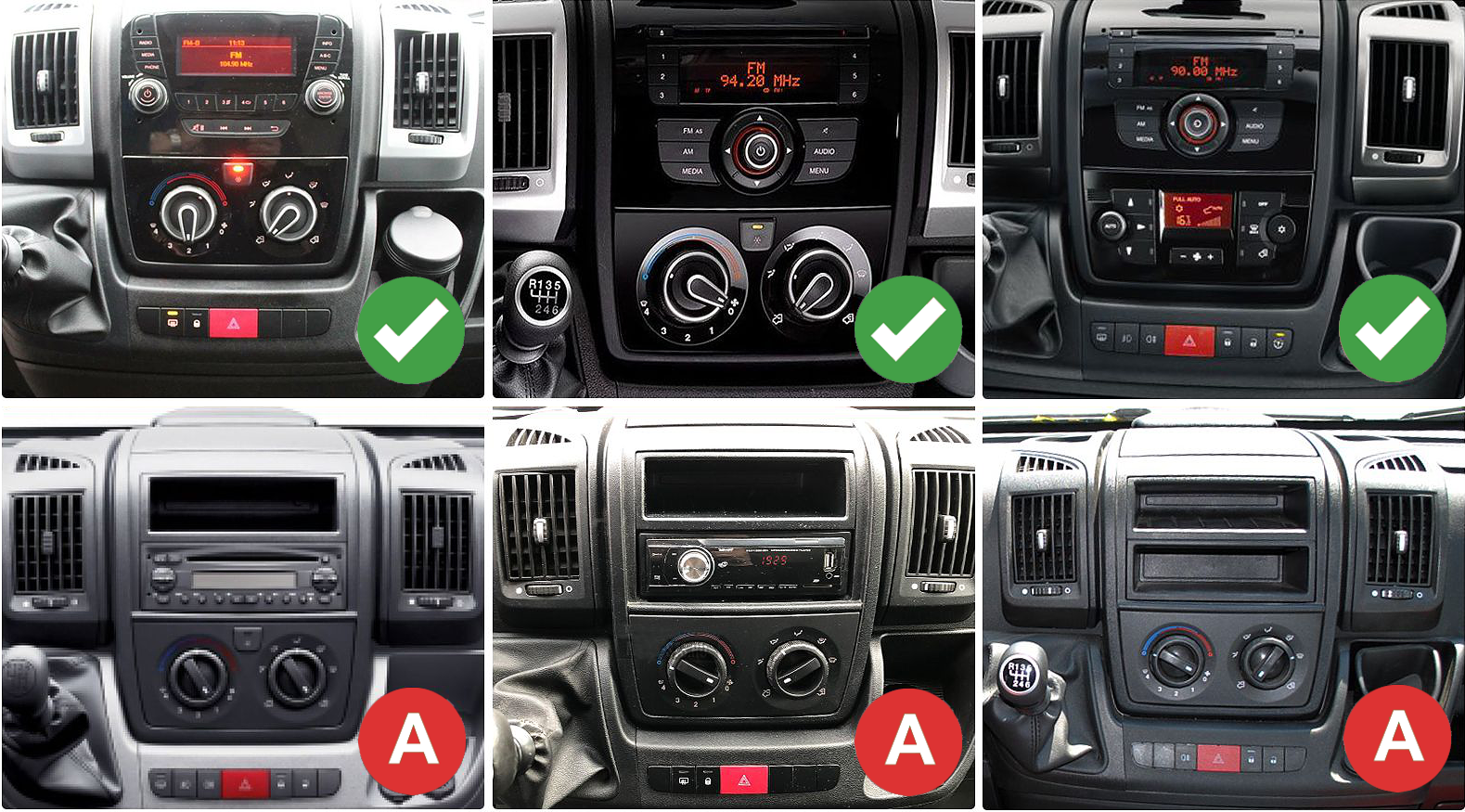 Rámeček pro Citroën Jumper, Fiat Ducato, Peugeot Boxer omezeni tick_A evtech.cz