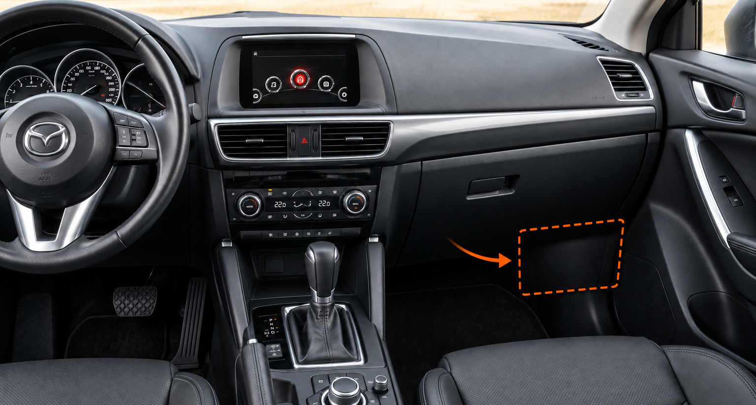 Umístění modulu Mazda Connect v Mazda CX-5
