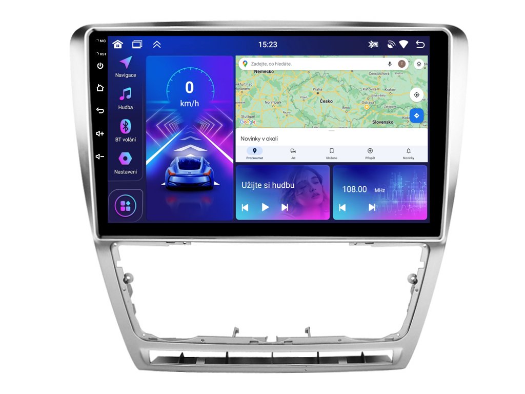 2DIN autorádio A3454 s Android 13 pro Škoda Octavia II, CarPlay, AndroidAuto s GPS modulem a dotykovou obrazovkou evtech.cz