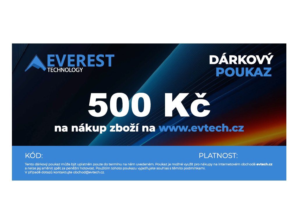 Darkovy poukaz 500 Kč evtech.cz