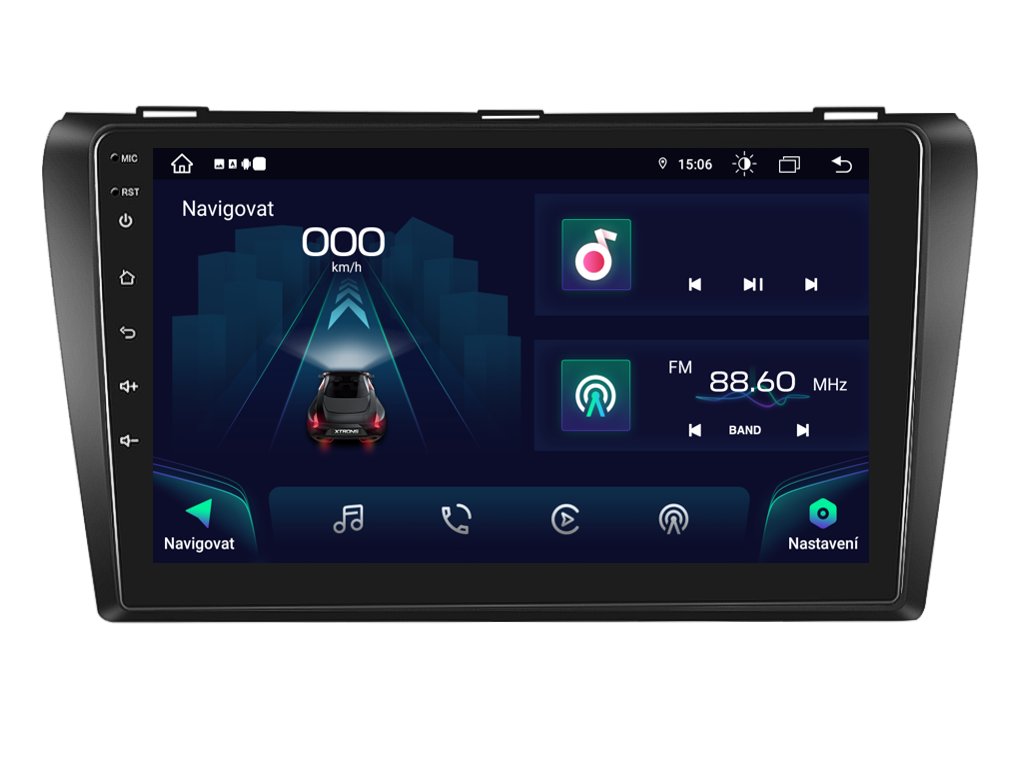 Xtrons autorádio IAP12 s Android 13 pro Mazda 3, CarPlay, AndroidAuto, bluetooth handsfree s GPS modulem, navigací, DAB a LCD IPS dotykovou obrazovkou evtech.cz