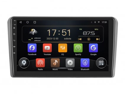 ISUDAR autorádio T72 s Android 13 pro Audi A3, CarPlay, AndroidAuto, bluetooth handsfree s GPS modulem, navigací, DAB a dotykovou obrazovkou evtech.cz
