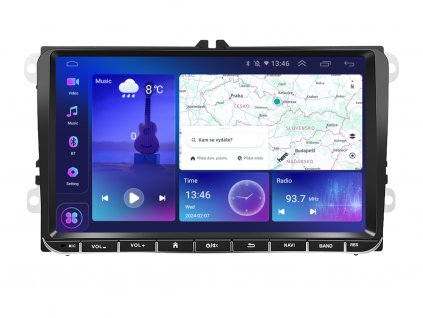 2DIN autorádio PW01 s Android 13, CarPlay, AndroidAuto, bluetooth handsfree s GPS modulem, navigací, DAB a dotykovou obrazovkou 2 evtech.cz