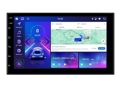 Bmode 2DIN autorádio PU01 s Android, CarPlay, AndroidAuto, bluetooth, handsfree, GPS modulem, navigací, DAB a LCD dotykovou obrazovkou evtech.cz