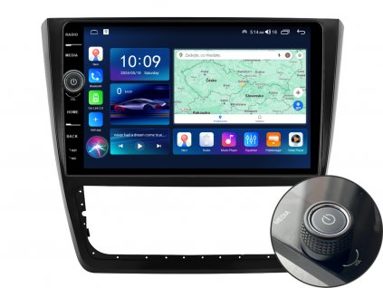 EVEREST 1 autorádio s Android 13 pro Škoda Yeti, CarPlay, AndroidAuto, bluetooth handsfree s GPS modulem, navigací, DAB a LCD IPS dotykovou obrazovkou evtech.cz