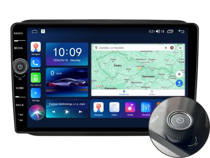EVEREST 1 autorádio s Android 12 pro Škoda Fabia 2, CarPlay, AndroidAuto a LCD IPS dotykovou obrazovkou evtech.cz