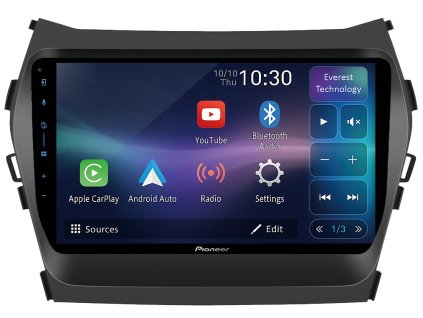 Pioneer autorádio SPH PF97BT pro Hyundai Santa Fe IX45 13 18, CarPlay, AndroidAuto a dotykovou obrazovkou everest technology, evtech.cz