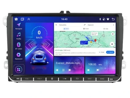 Bmode autorádio BVW59 s Android 13 pro Škoda, Volkswagen, Seat, CarPlay, AndroidAuto, bluetooth handsfree, DAB a LCD dotykovou obrazovkou evtech.cz