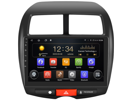 T72 2DIN autorádio s Android pro Mitsubishi ASX Peugeot 4008, CarPlay, AndroidAuto a dotykovou obrazovkou evtech.cz