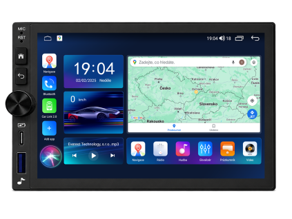 EVEREST cyhtré autorádio EVE UN01 s Android, CarPlay, AndroidAuto a dotykovou obrazovkou evtech.cz