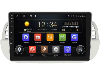 Isudar T72+T75 autorádio s Android pro Fiat 500 (07 15), 1, CarPlay, AndroidAuto s GPS modulem a dotykovou obrazovkou evtech.cz