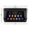 ISUDAR autorádio T72 VW0702 s Android 13 pro Škoda, Volkswagen, Seat, rozměry, CarPlay, AndroidAuto a dotykovou obrazovkou evtech.cz