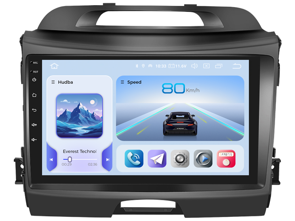 Xtrons autorádio s Android pro Kia Sportage III, Mk 3, (2010 2016), 1, CarPlay, AndroidAuto s GPS modulem a dotykovou obrazovkou evtech.cz