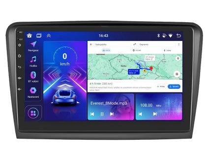Bmode autorádio s Android 13 pro Škoda Superb 2, CarPlay, AndroidAuto a dotykovou obrazovkou evtech.cz