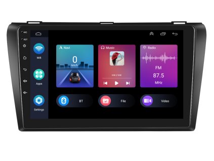2DIN autorádio A3018 s Android 13 pro Mazda 3, CarPlay, AndroidAuto, bluetooth handsfree s GPS modulem, navigací, DAB a dotykovou obrazovkou evtech.cz