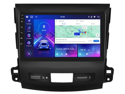 2DIN autorádio s Android pro Mitsubishi Outlander, menu, CarPlay, AndroidAuto, bluetooth handsfree s GPS modulem, navigací, DAB a dotykovou obrazovkou evtech.cz