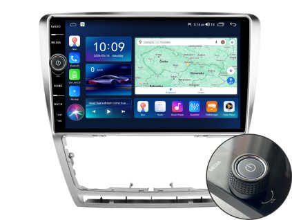 EVEREST 1 autorádio s Android 12 pro Škoda Octavia 2, CarPlay, AndroidAuto, bluetooth handsfree s GPS modulem, navigací, DAB a LCD IPS dotykovou obrazovkou evtech.cz