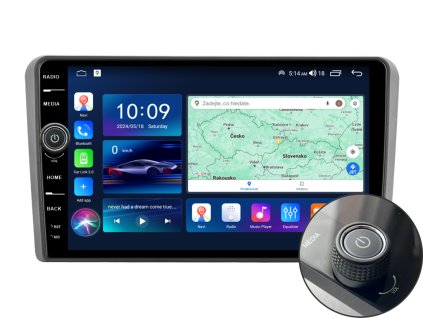 EVEREST 1 autorádio s Android pro Audi A3, CarPlay, AndroidAuto, bluetooth handsfree s GPS modulem, navigací, DAB a LCD IPS dotykovou obrazovkou evtech.cz