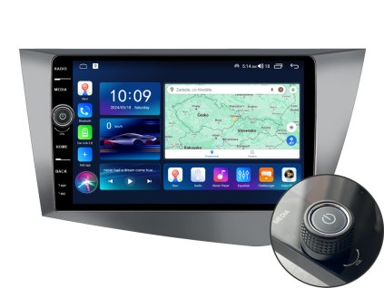 EVEREST 1 autorádio s Android pro Seat Leon, CarPlay, AndroidAuto, bluetooth handsfree s GPS modulem, navigací, DAB a LCD IPS dotykovou obrazovkou evtech.cz