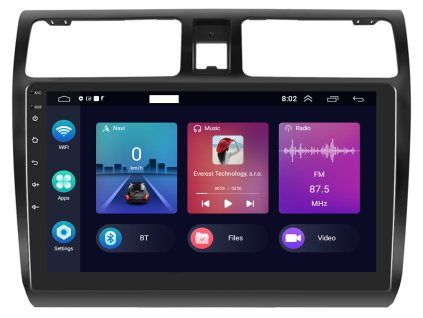 2DIN autorádio A3019 s Android 13 pro Suzuki Swift, CarPlay, AndroidAuto, bluetooth handsfree s GPS modulem, navigací, DAB a dotykovou obrazovkou evtech.cz