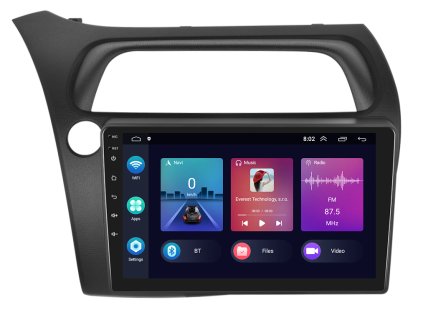 2DIN autorádio A3018 s Android 13 pro Honda Civic G8, CarPlay, AndroidAuto a dotykovou obrazovkou evtech.cz