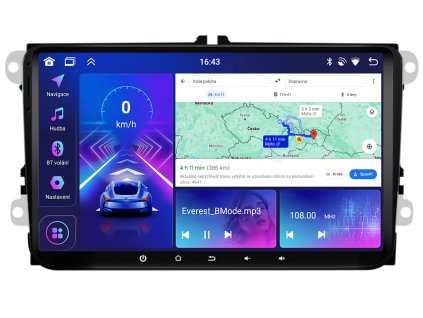 Bmode autorádio BVW89 s Android 13 pro Škoda, Volkswagen, Seat, CarPlay, AndroidAuto, bluetooth handsfree, DAB a LCD dotykovou obrazovkou evtech.cz