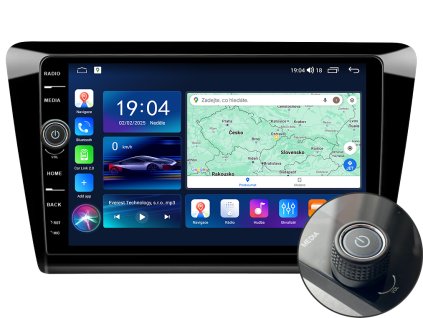 EVEREST 1 autorádio s Android 14 pro Škoda Rapid, CarPlay, AndroidAuto a LCD IPS dotykovou obrazovkou evtech.cz