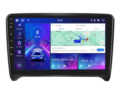 Bmode autorádio s Android 13 pro Audi TT, CarPlay, AndroidAuto, bluetooth handsfree s GPS modulem, navigací, DAB a LCD IPS dotykovou obrazovkou evtech.cz