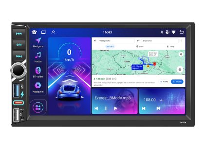 Bmode 2DIN autorádio PU02 s Android, CarPlay, AndroidAuto, bluetooth, handsfree, GPS modulem, navigací, DAB a LCD dotykovou obrazovkou evtech.cz