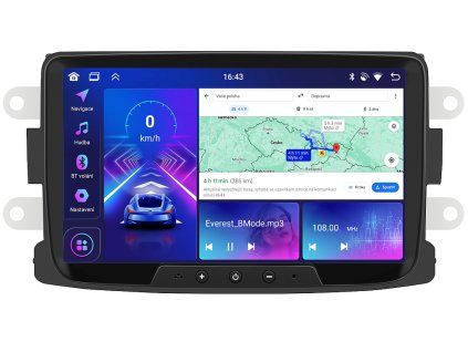 Bmode autorádio BVW76 s Android 13 pro Dacia, CarPlay, AndroidAuto, bluetooth handsfree, DAB a LCD dotykovou obrazovkou evtech.cz