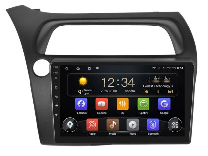 ISUDAR autorádio T75 s Android 13 pro Honda Civic, CarPlay, AndroidAuto a dotykovou obrazovkou evtech.cz