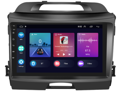 2DIN autorádio s Android pro Kia Sportage III, Mk 3, (2010 2016), CarPlay, AndroidAuto s GPS modulem a dotykovou obrazovkou evtech.cz