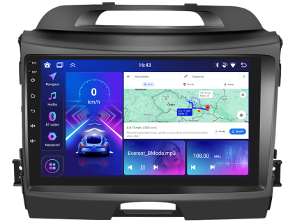 Bmode autorádio s Android pro Kia Sportage III, Mk 3, (2010 2016), 2, CarPlay, AndroidAuto s GPS modulem a dotykovou obrazovkou evtech.cz