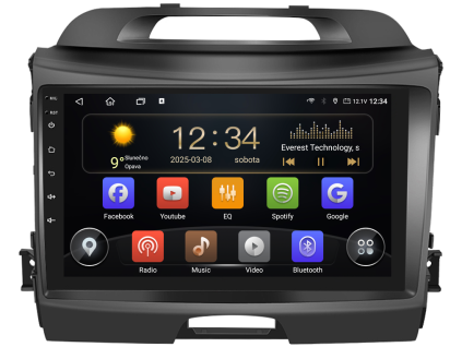 Isudar autorádio s Android pro Kia Sportage III, Mk 3, (2010 2016), 1, CarPlay, AndroidAuto s GPS modulem a dotykovou obrazovkou evtech.cz