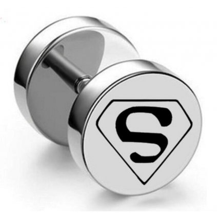 Piercing činka stříbrná z chirurgické oceli Superman