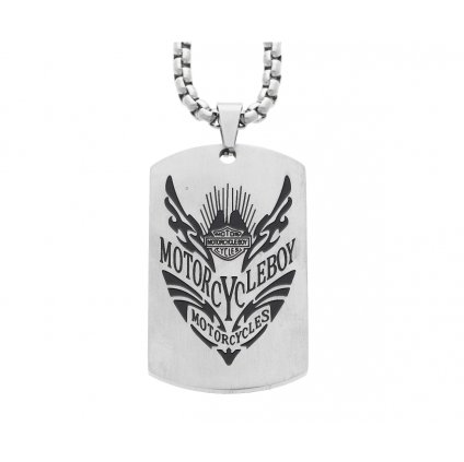 Ocelový přívěsek s řetízkem Motor-cycles  + dárkové balení