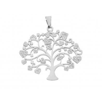 Řetízek s přívěskem strom života s krystaly ST996  + dárkové balení