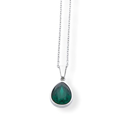 Smaragdova slza s řetízkem, chirurgické ocel  + dárkové balení