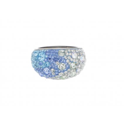 Prsten z chirurgické oceli s krystalky multicolor  + dárkové balení