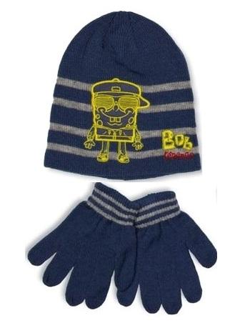 Chlapecká sada čepice, prstové rukavice Sponge Bob velikost 52
