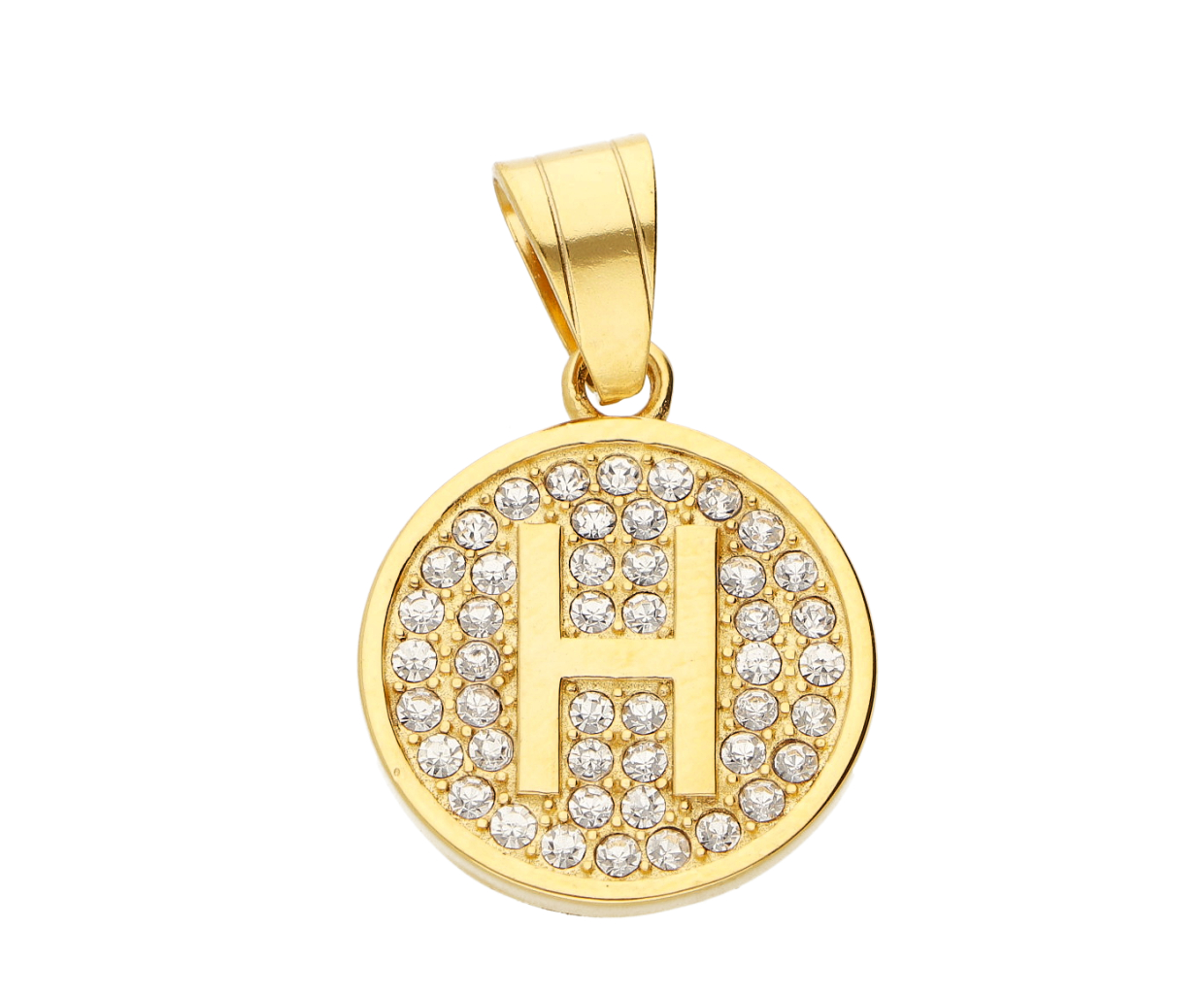 Ewena Přívěsek písmenko s kamínky Gold abeceda: H + dárkové balení