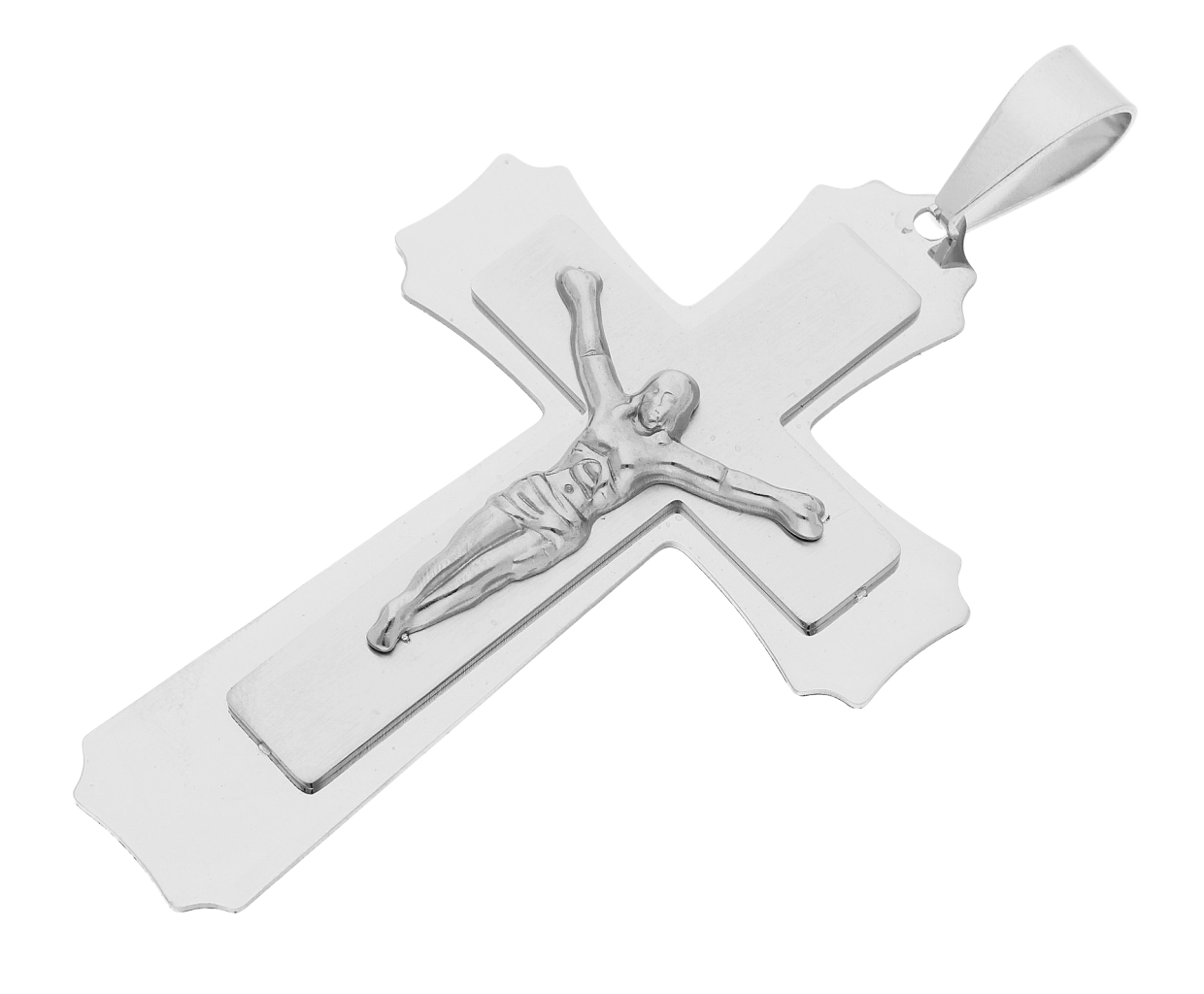 Ewena Přívěsek kříž z chirurgické oceli + dárkové balení