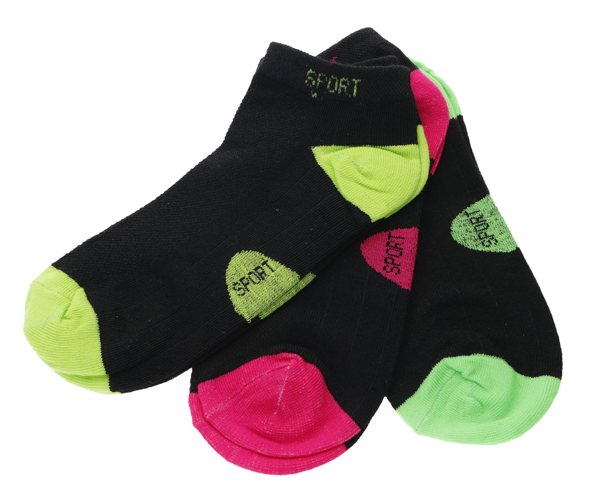 PESAIL Kotníkové ponožky 3 pack různé barvy 35-38 Sport