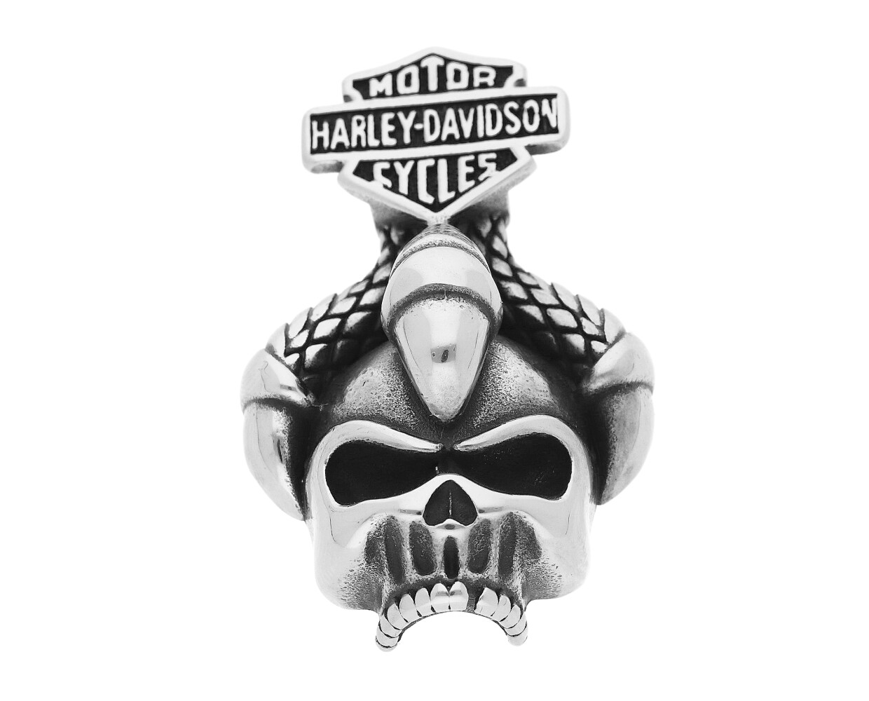 Ewena Přívěsek ocelová lebka Harley Davidson + dárkové balení